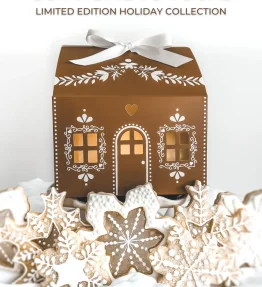 Holiday Gingerbread House Cookie Boxes with Premium Ribbons (20 Pack)